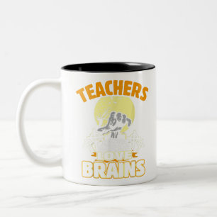 Caneca De Café Em Dois Tons Todos os Professores de Ciência Adoram Cérebros Pi