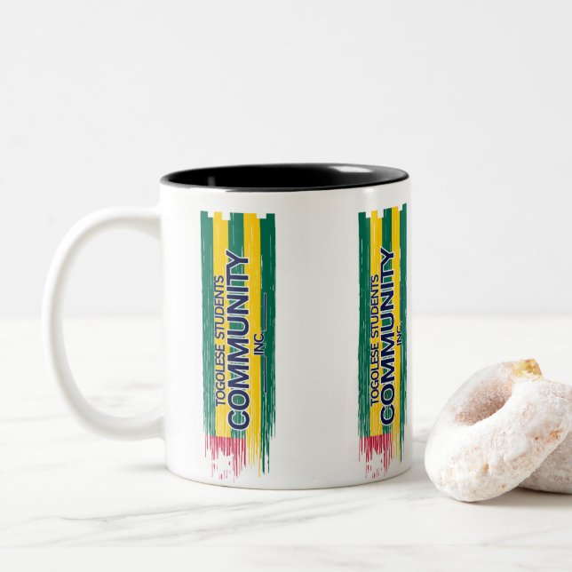 Caneca De Café Em Dois Tons Togolês Estudantes Mug (Com Donut)
