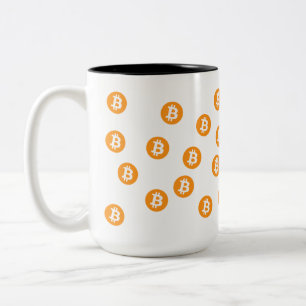 Caneca De Café Em Dois Tons Token de Cripto BTC Wave Bitmoeda
