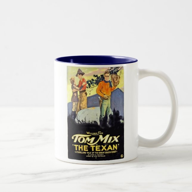 Caneca De Café Em Dois Tons Tom Mix o cartaz cinematográfico do Texan (Direita)