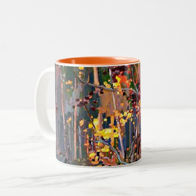 Caneca De Café Em Dois Tons Tom Thomson art: Maple Saplings (Frente Esquerda)