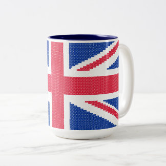 Caneca De Café Em Dois Tons Tomada original de design de ponto cruzado