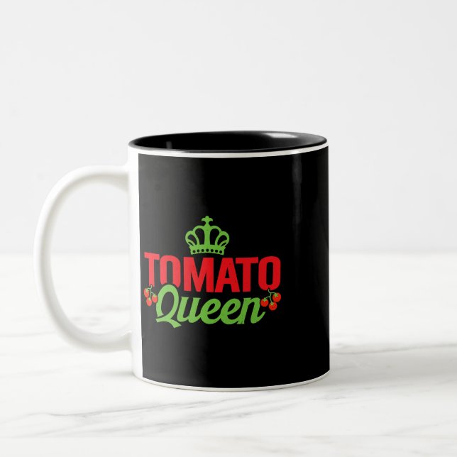 Caneca De Café Em Dois Tons Tomate Queen Red Tomates Plantadores (Esquerda)
