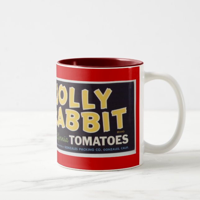 Caneca De Café Em Dois Tons Tomates alegres do coelho (Direita)
