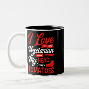 Caneca De Café Em Dois Tons Tomates Vegetable Vegans Gardeners Eu Adoro Ser V