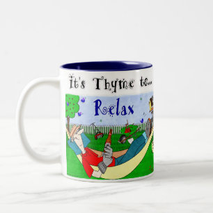Caneca De Café Em Dois Tons Tomilho (tempo) para relaxar - Ralphie