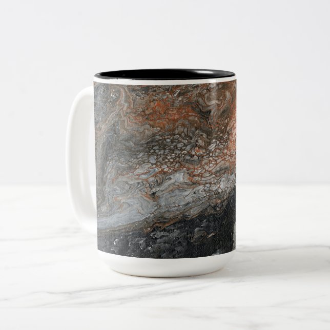 Caneca De Café Em Dois Tons Tons e Redemoinhos Dinâmicos da Terra (Frente Esquerda)