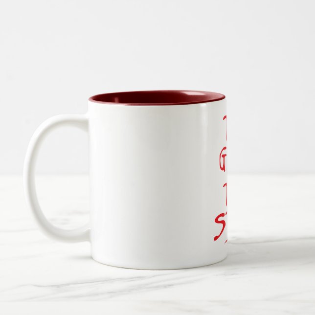 Caneca De Café Em Dois Tons too good too stupid citation (Esquerda)