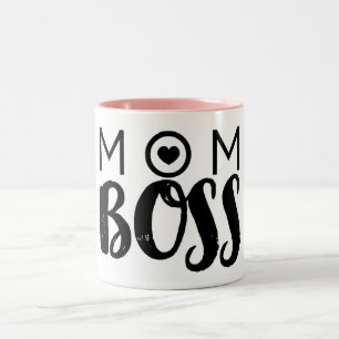 Caneca De Café Em Dois Tons Tópico de Típica Moderna MOM BOSS Script