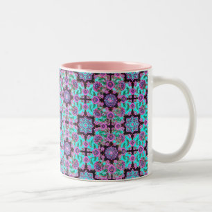 Caneca De Café Em Dois Tons TOPKAPI, preto e azul, roxo, verde, rosa