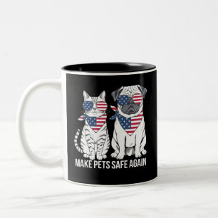 Caneca De Café Em Dois Tons Tornar Animais de Estimação Seguros Novamente Trum