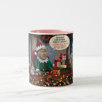 Caneca De Café Em Dois Tons Torne o Excelente de Natal Novamente Engraçado