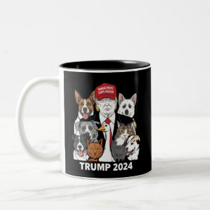 Caneca De Café Em Dois Tons Torne Os Animais Seguros Novamente Trump 2024 Salv
