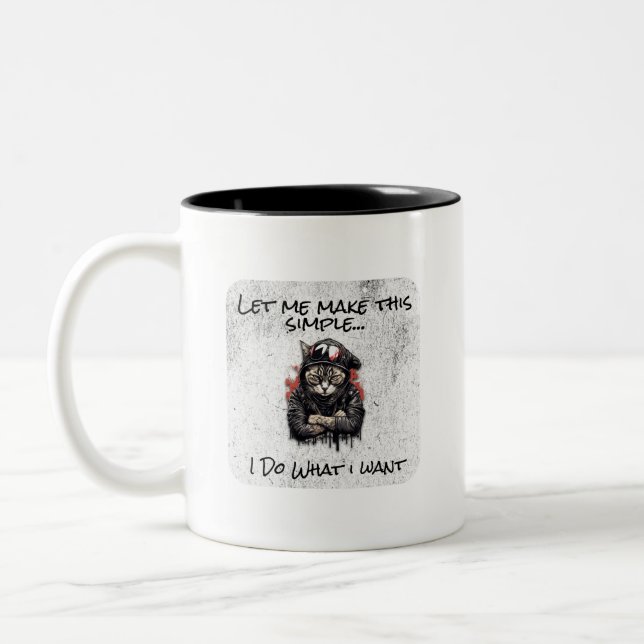Caneca De Café Em Dois Tons Torne Simples, Eu Faço O Que Quero (Esquerda)