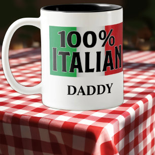 Caneca De Café Em Dois Tons Torne sua bandeira italiana a 100%