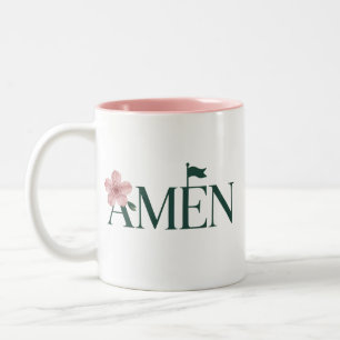 Caneca De Café Em Dois Tons Torneio de Golfe Rosa Amen Festa de Aniversário Me