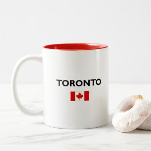 Caneca De Café Em Dois Tons Toronto Canadá Flag Light-Color