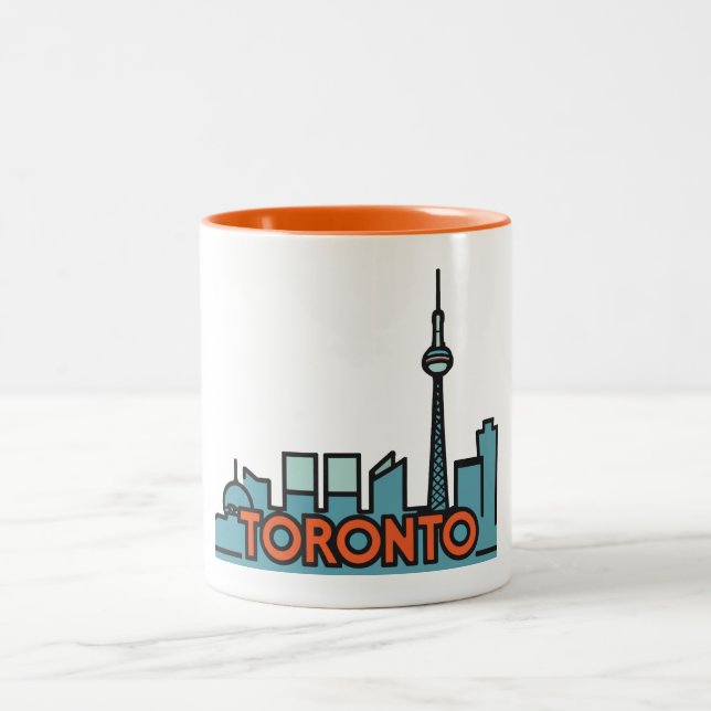 Caneca De Café Em Dois Tons Toronto Canada Skyline (Centro)