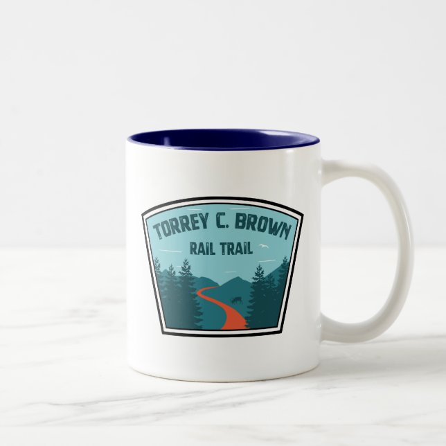 Caneca De Café Em Dois Tons Torrey C. Brown Rail Trail Maryland (Direita)