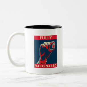 Caneca De Café Em Dois Tons Totalmente Vacinado