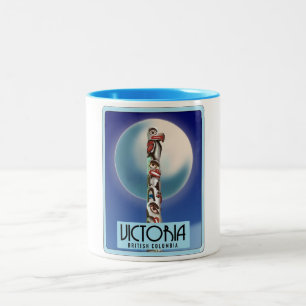 Caneca De Café Em Dois Tons Tótem de Victoria Colúmbia Britânica.