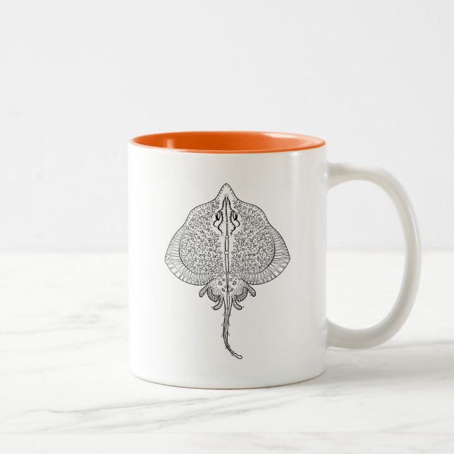 Caneca De Café Em Dois Tons Totem inspirado da arraia-lixa (Direita)