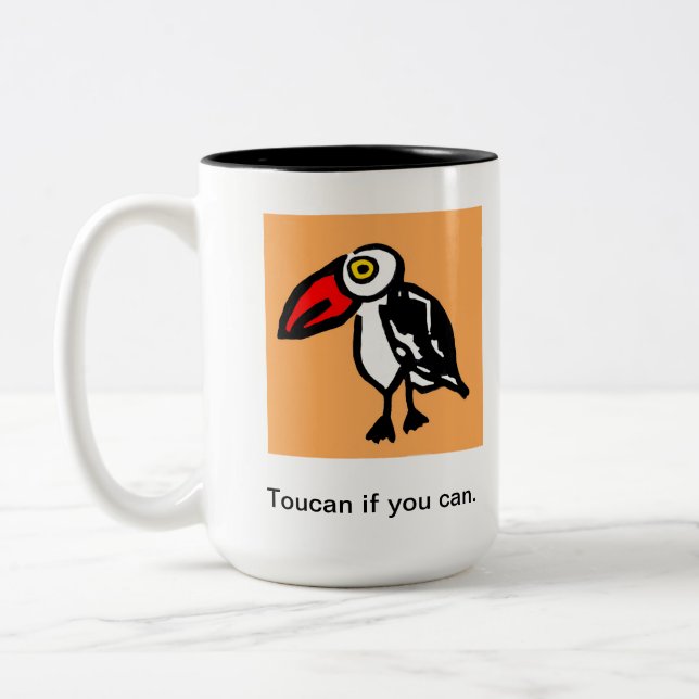 Caneca De Café Em Dois Tons Toucan se você pode agredir (Esquerda)