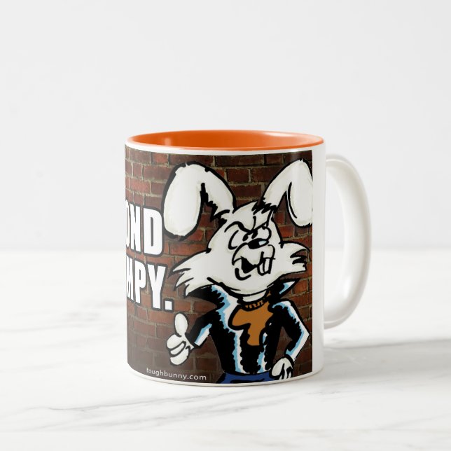 Caneca De Café Em Dois Tons TOUGH BUNNY - GRUMPY coffee mug (Frente Esquerda)