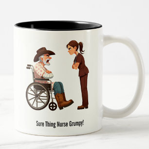 Caneca De Café Em Dois Tons Tough Texas Rancher e Enfermeira Irritada