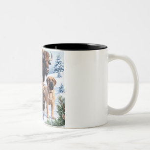 Caneca De Café Em Dois Tons Touro, Mastiff, Cachorro ao ar livre