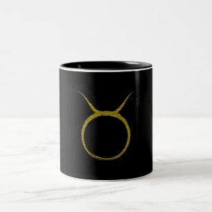 Caneca De Café Em Dois Tons TOURO O Touro Astrologia Signo Zodiacal a Ouro