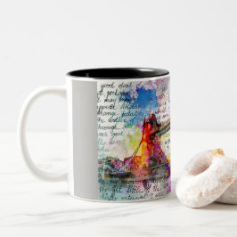 Caneca De Café Em Dois Tons Tower bridge, Londres, Sketchbook espécie