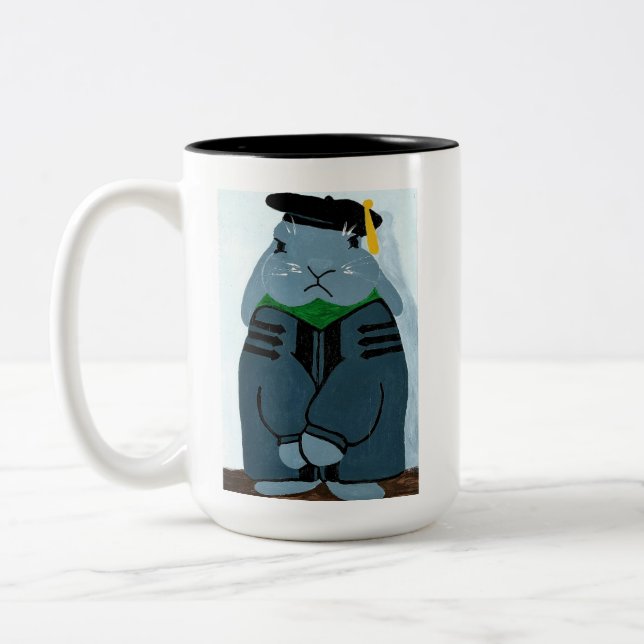 Caneca De Café Em Dois Tons TPIO Graduação Grumpy PhD Rabbit Mug  (Esquerda)