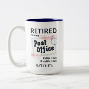 Caneca De Café Em Dois Tons Trabalhador Postal Aposentadoria Carteiro Personal