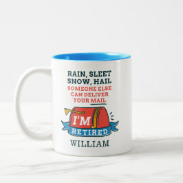 Caneca De Café Em Dois Tons Trabalhador Postal Personalizado com Neve em Chuva