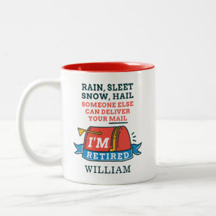 Caneca De Café Em Dois Tons Trabalhador Postal Personalizado com Neve em Chuva