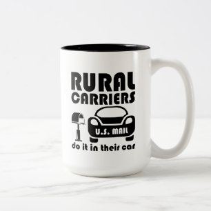 Caneca De Café Em Dois Tons Trabalhadores Postais De Transporte Rural Fazem-No