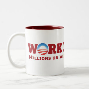 Caneca De Café Em Dois Tons Trabalhe mais