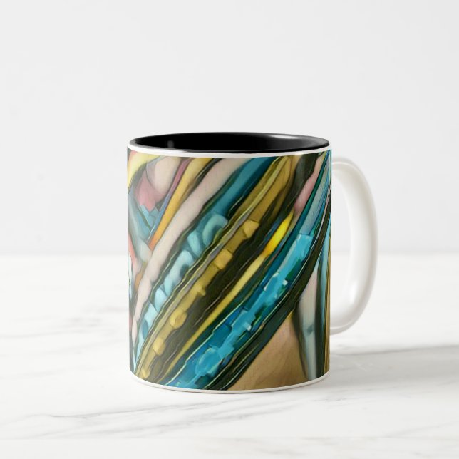 Caneca De Café Em Dois Tons Trabalho de arte Bikes (Frente Esquerda)