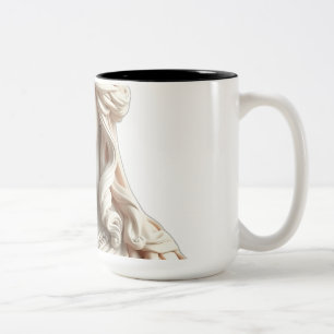 Caneca De Café Em Dois Tons Trabalho de arte da Estátua Pastel Goddess