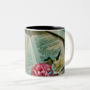 Caneca De Café Em Dois Tons Trabalho de arte de amante de livros