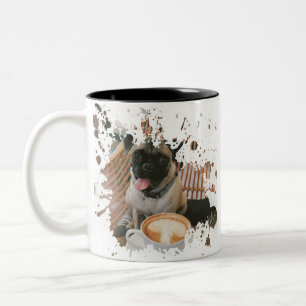 Caneca De Café Em Dois Tons Trabalho de arte de Cachorro bonito