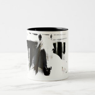 Caneca De Café Em Dois Tons Trabalho de arte de Leão Branco