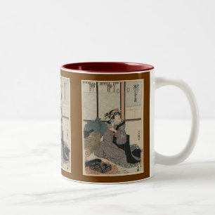 Caneca De Café Em Dois Tons TRABALHO DE ARTE Japonês HOKUSAI