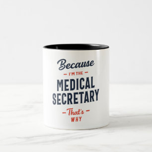 Caneca De Café Em Dois Tons Trabalho do Secretário Médico