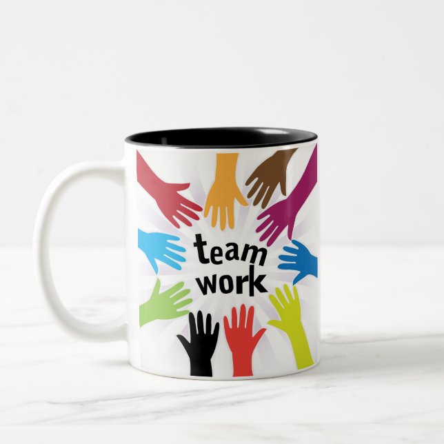 Caneca De Café Em Dois Tons Trabalho em equipe (Esquerda)