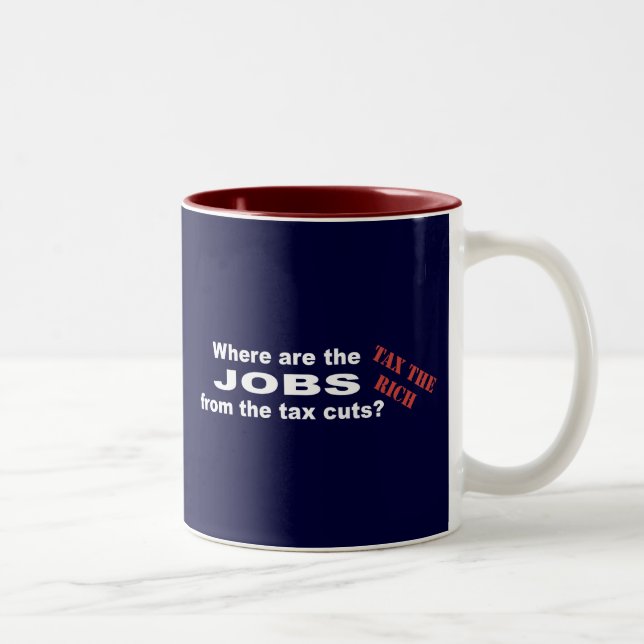 Caneca De Café Em Dois Tons Trabalhos das reduções nos impostos? (Direita)