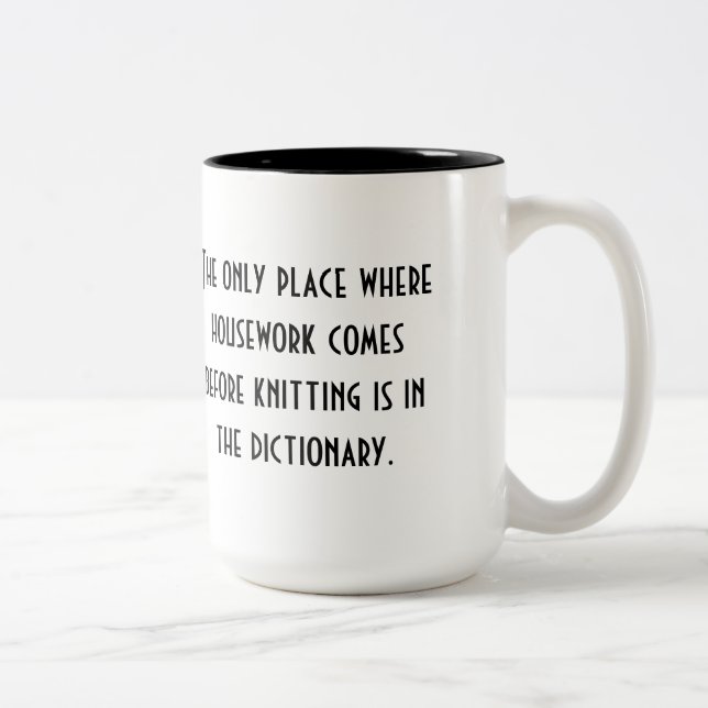 Caneca De Café Em Dois Tons Trabalhos domésticos contra a confecção de malhas (Direita)