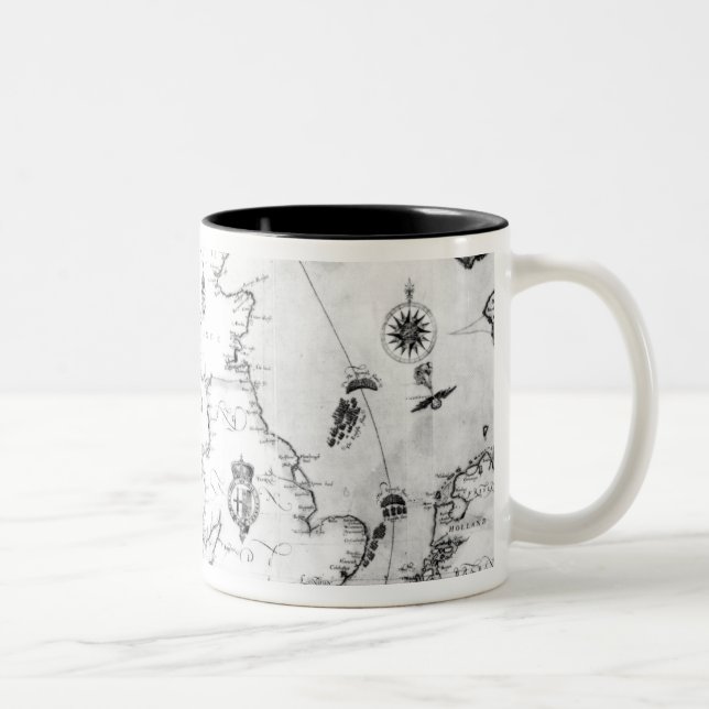 Caneca De Café Em Dois Tons Trace mostrar a rota da frota da armada (Direita)