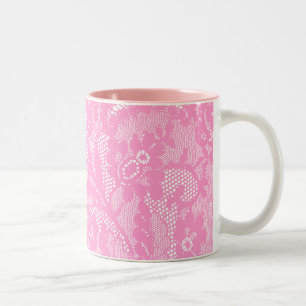 Caneca De Café Em Dois Tons Traço Rosa